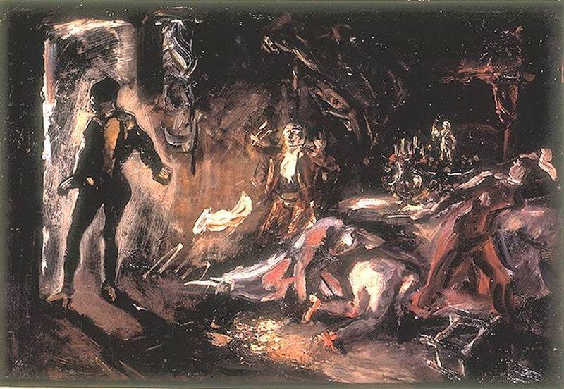 Max Slevogt Don Giovannis Begegnung mit dem steinernen Gast oil painting image